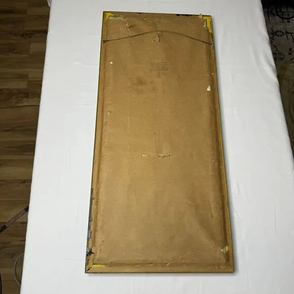 Vintage Leopard Needlepoint Black Bamboo Type Frame Green Hollywood Regency Art - Picture 8 of 16